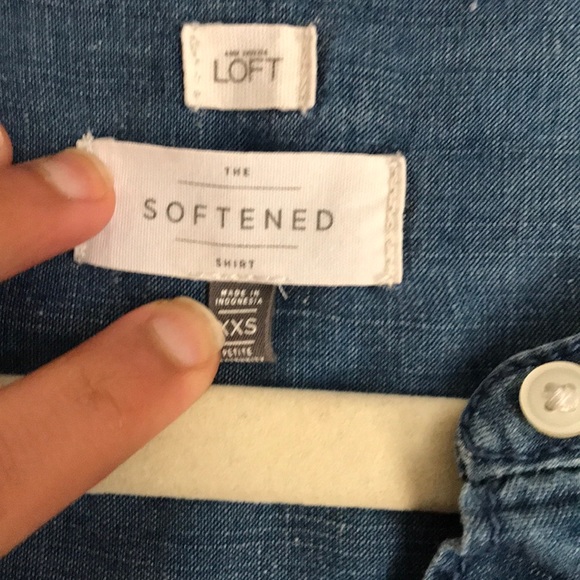 Loft Softened Chambray Popover Top - Picture 6 of 7